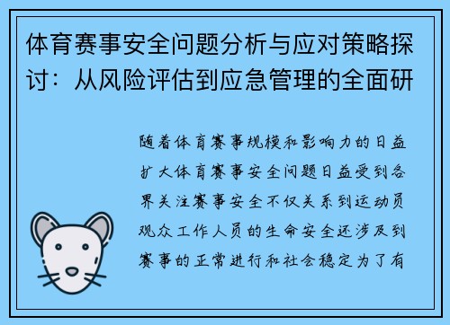 体育赛事安全问题分析与应对策略探讨：从风险评估到应急管理的全面研究
